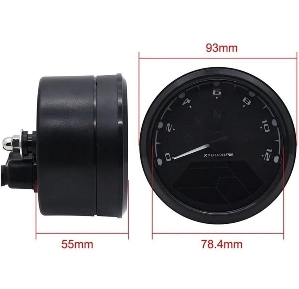 LCD Universal Digital Speedometer Odometer Tachometer, Motorcycle Speedometer