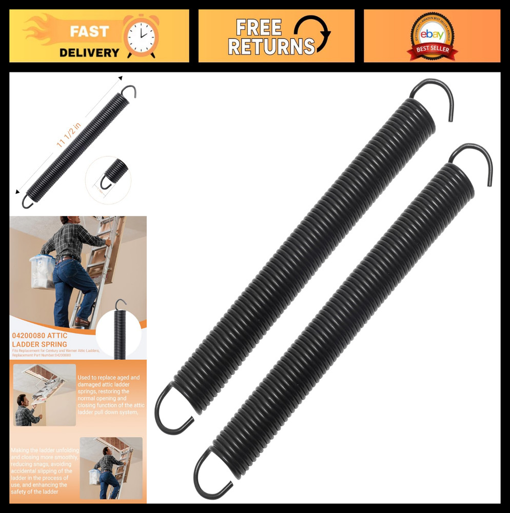 Attic Ladder Spring Replacement Kit - Pull Down Stair Springs 11.5" - 2 Pack
