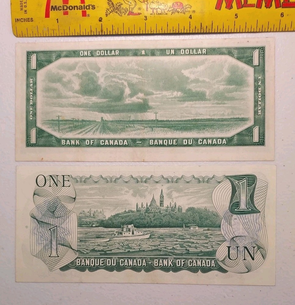 Canada $1 Dollar Notes: 1955 and 1973 Ch-UNC