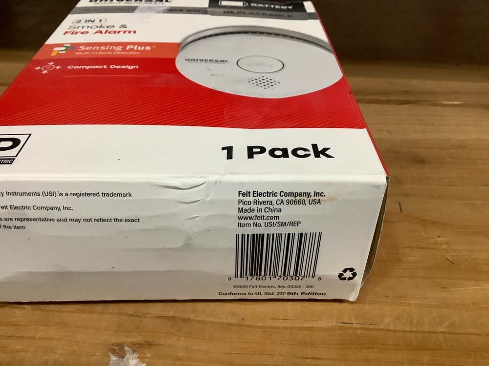 Universal Security Instruments 2 IN 1 SMOKE & FIRE ALARM BATTERY 1 PACK