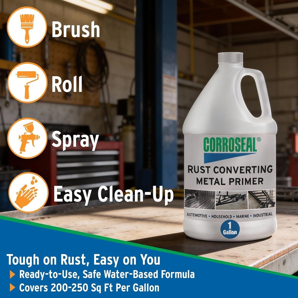 Water-Based Rust Converter, Metal Primer - 2 Pack