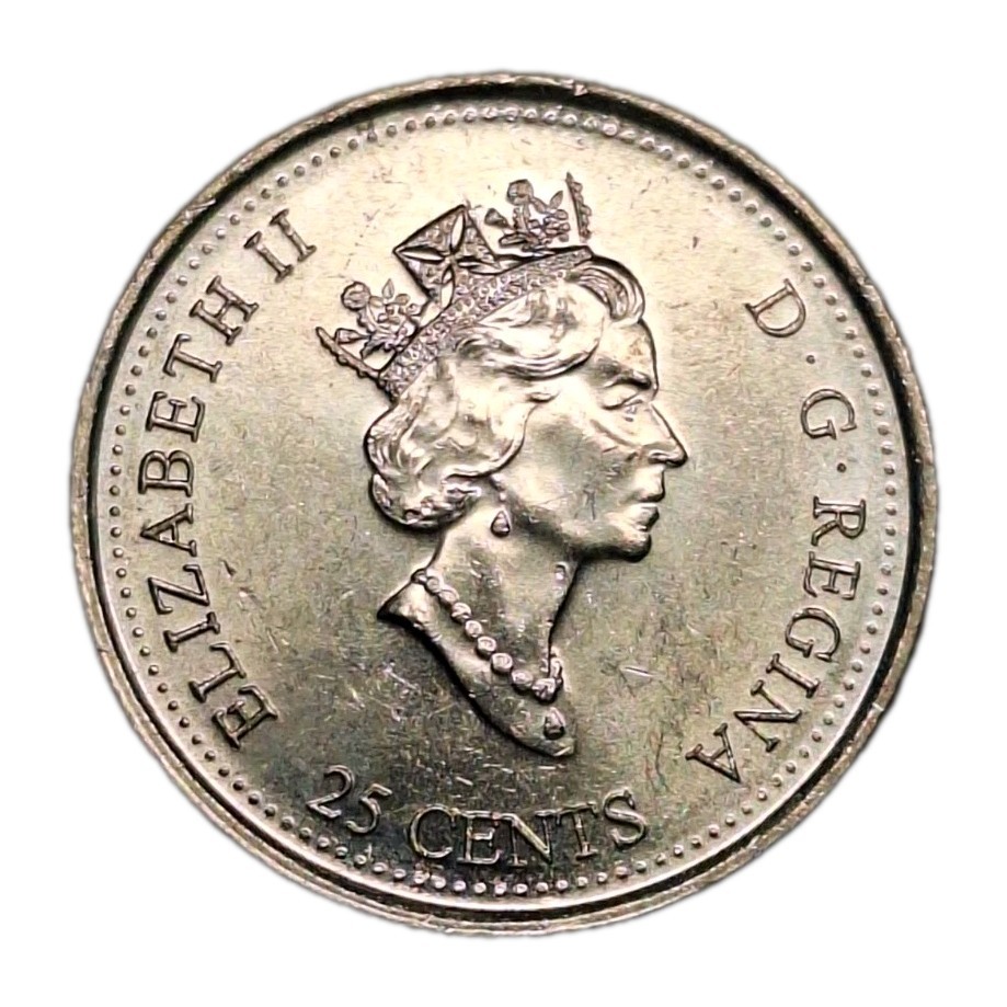 2000 Canada 25 Cents Maple Leaf Entry Into The Third Millennium Special Design