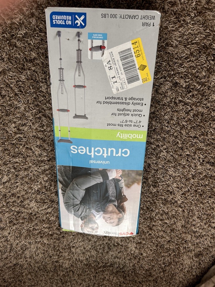Universal Crutches 4’7-6’7 No Tools Needed ( Gray )