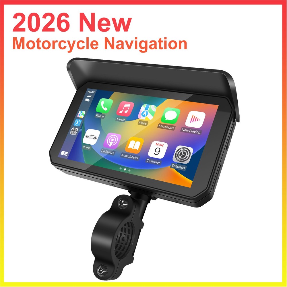 5 Inch Motorcycle CarPlay GPS Navigation Wireless Android Auto IPS Touch Screen
