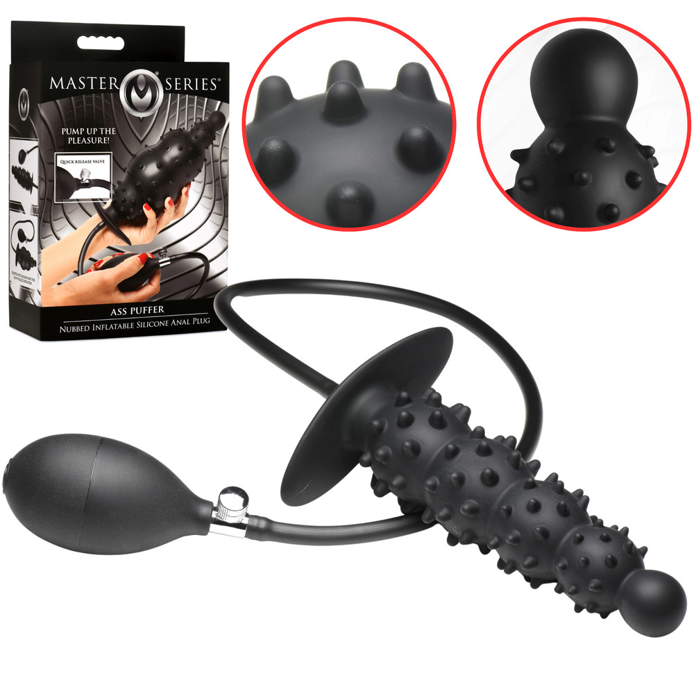 Silicone Ass Puffer Nubbed Inflatable Silicone Anal Plug Expandable Buttplug