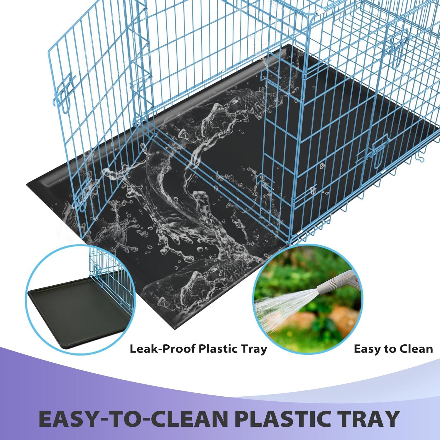 24,30,36,42,48 Inch Dog Crates for Large Dogs Folding Mental Wire Dog Kennels