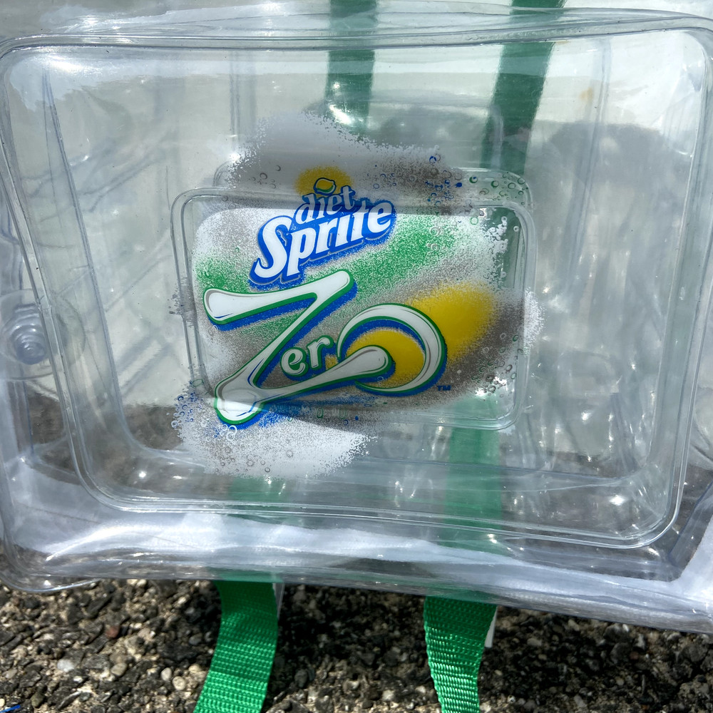 Diet Sprite Zero Inflatable Drink Cooler Double Handle Blow Up Zip Clear
