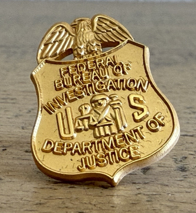 FBI Gold Shield Lapel Pin Raised Design