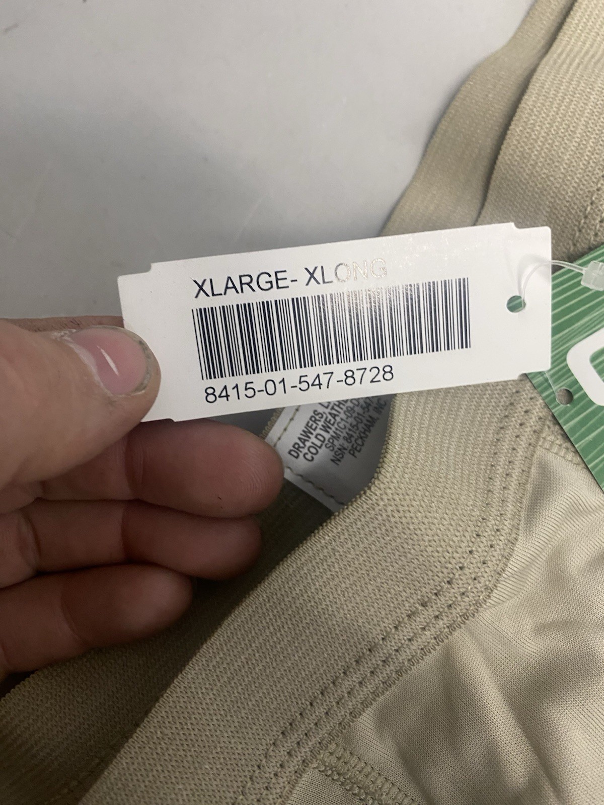 New US Military Milliken Drawers Light Silk Weight Long John Pants XL X-Long