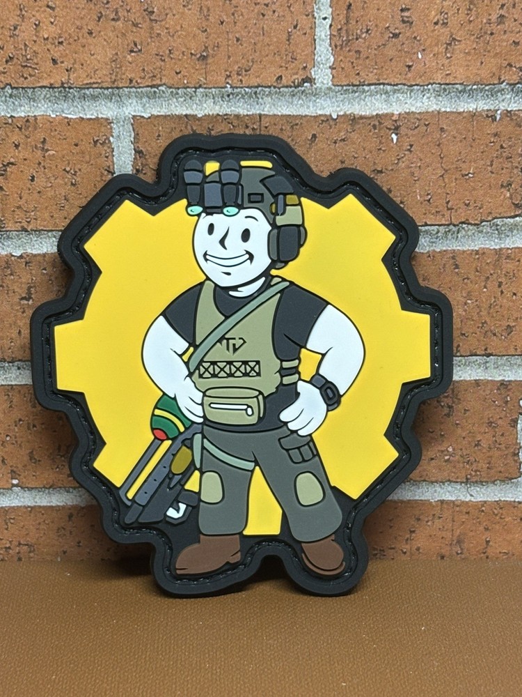 Tactical PVC Patch - Fallout Patch - Hook Loop Morale Vault Boy Gun Patch