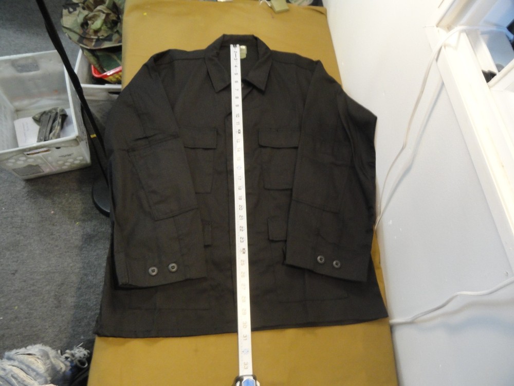 NEW TRU-SPEC 4 POCKET BLACK NIGHT OPS BDU COMBAT COAT JACKET LARGE REGULAR