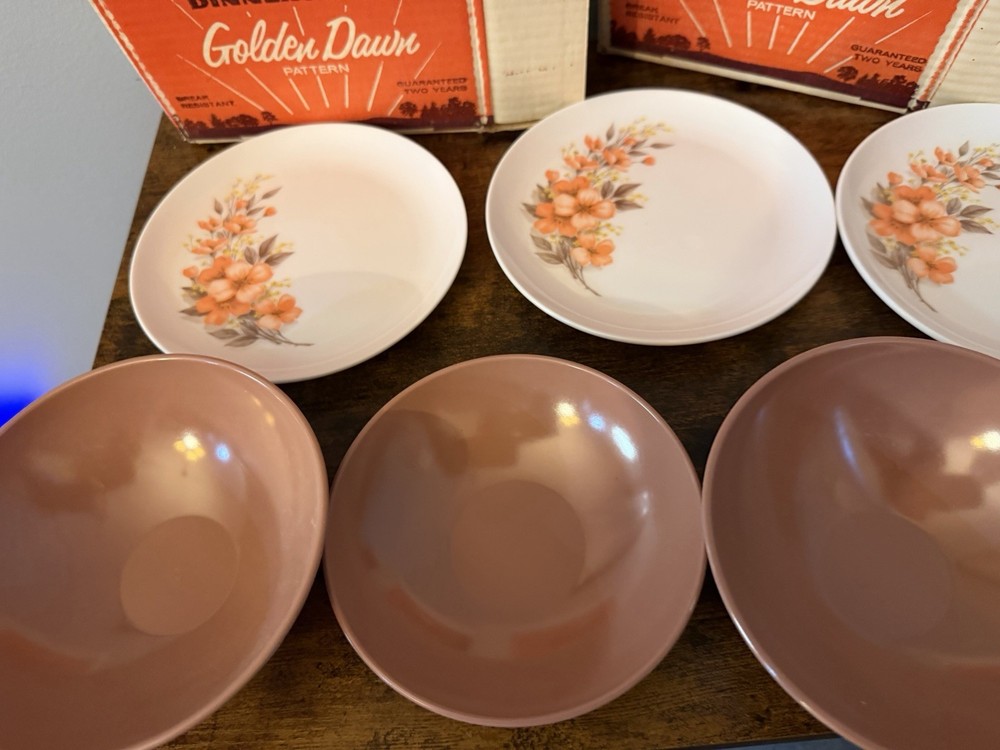Mar-crest Melmac Melamine Dinnerware Golden Dawn Pattern Place Setting Completer