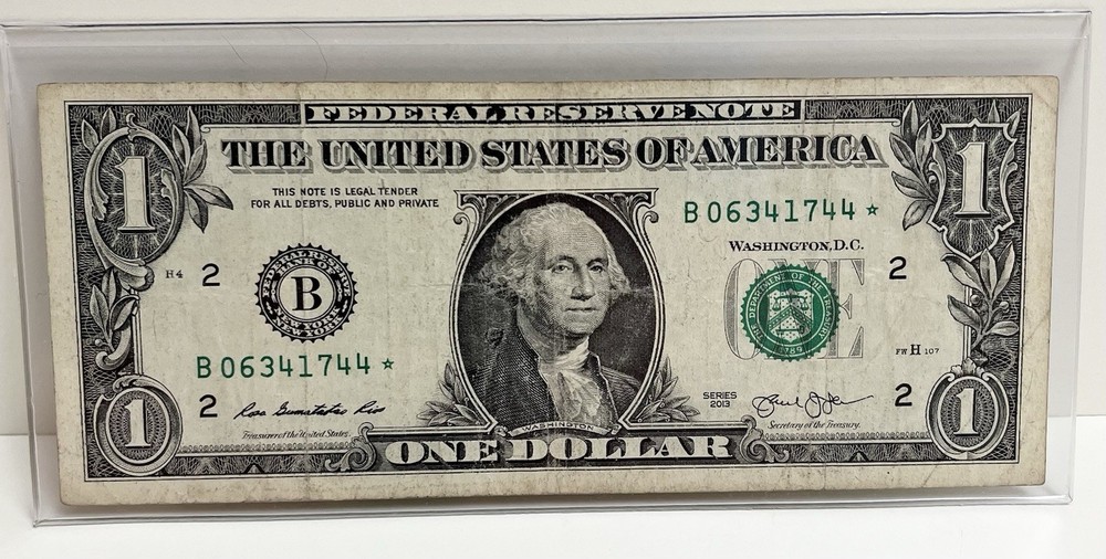 $1 2013 B Duplicate FW Star Note B06341744