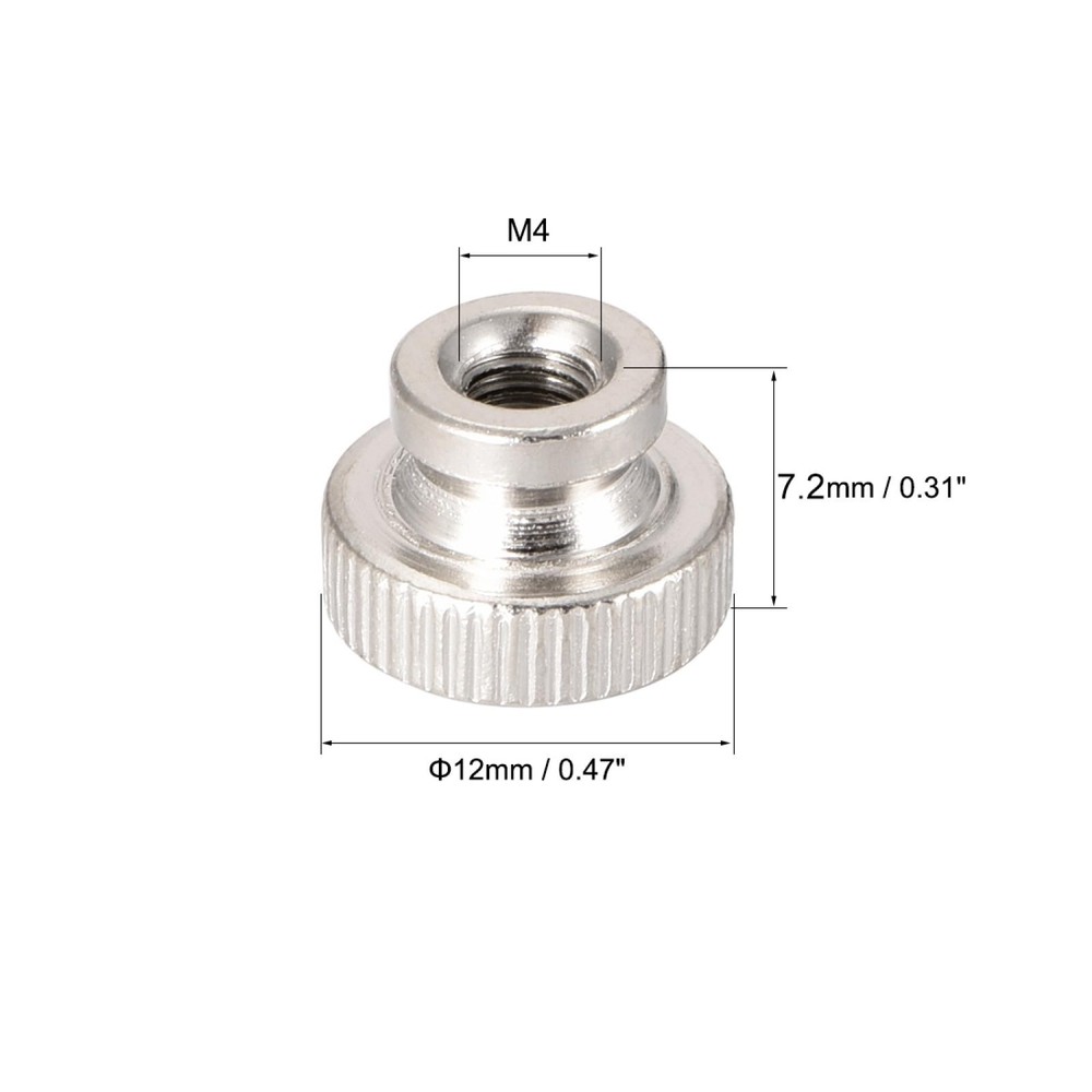 20pcs Knurled Thumb Nuts M4x0.7mm Iron Round Knobs Fasteners for 3D Printer