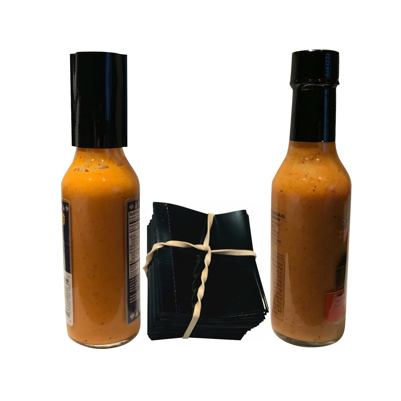 Black 45x52 Heat Shrink Neck Wrap Band Hot Sauce Bottle Tamper Seal [250 Pack]