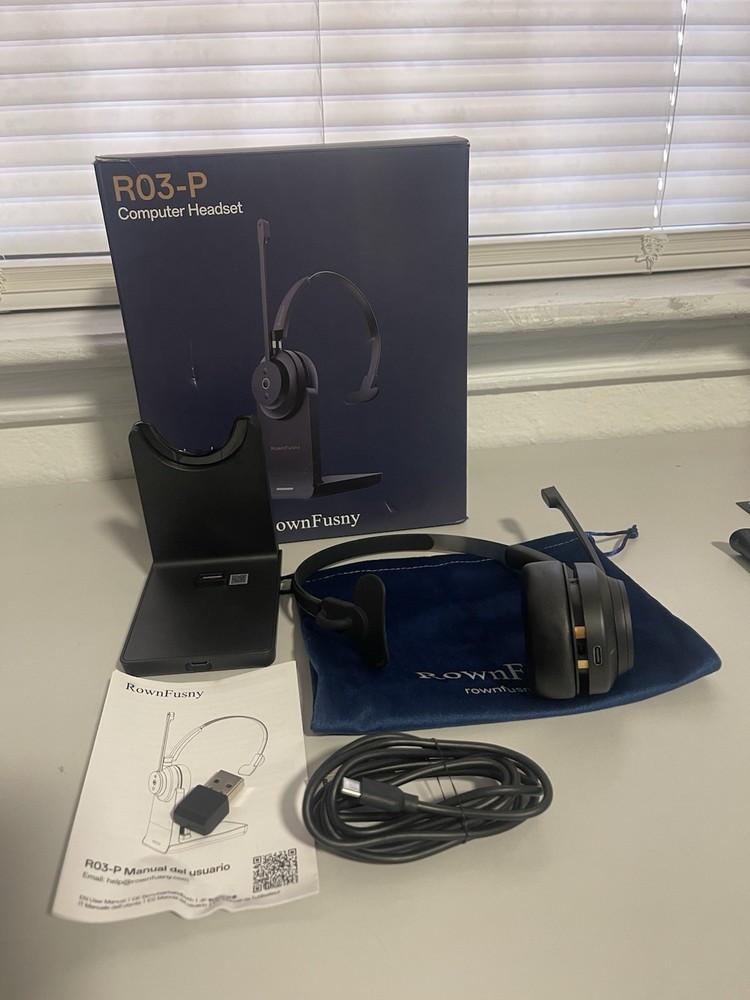 RownFusny R02-P Wireless Computer Headset with Mic – USB, Bluetooth