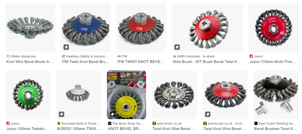 Threaded Beveled Brushes Knotted Combo 020CSxM14 4 1/2"