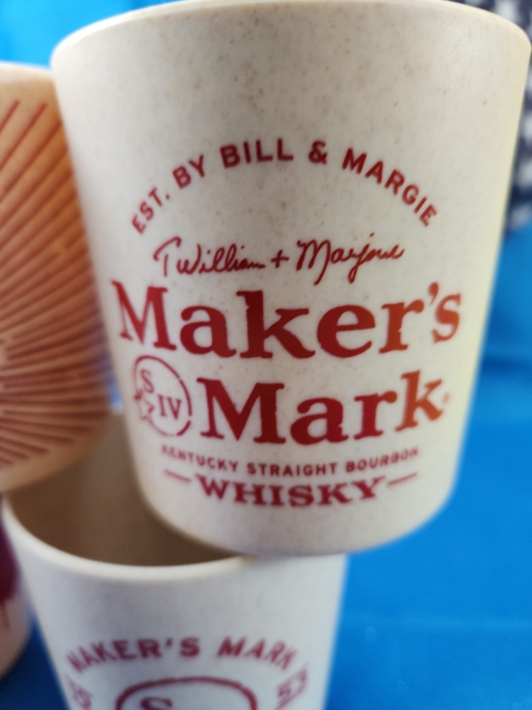 Maker’s Mark Bourbon Whisky Wheated plastic Rocks cups 4 Different Styles