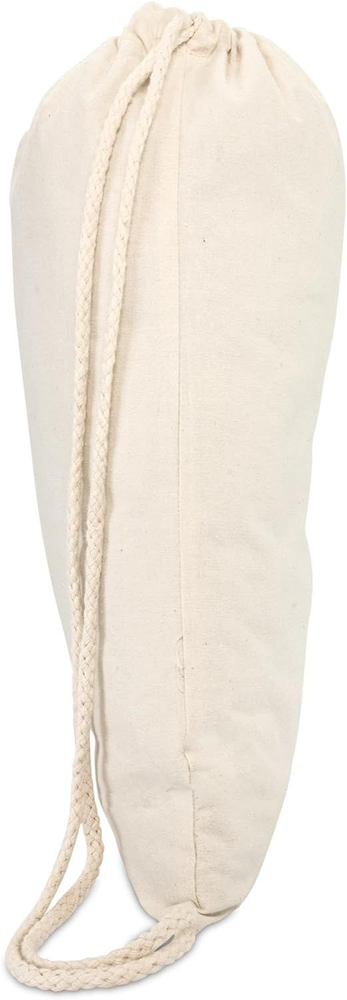 DALIX Canvas Drawstring Bag String Backpack Gym Mens Womens Natural