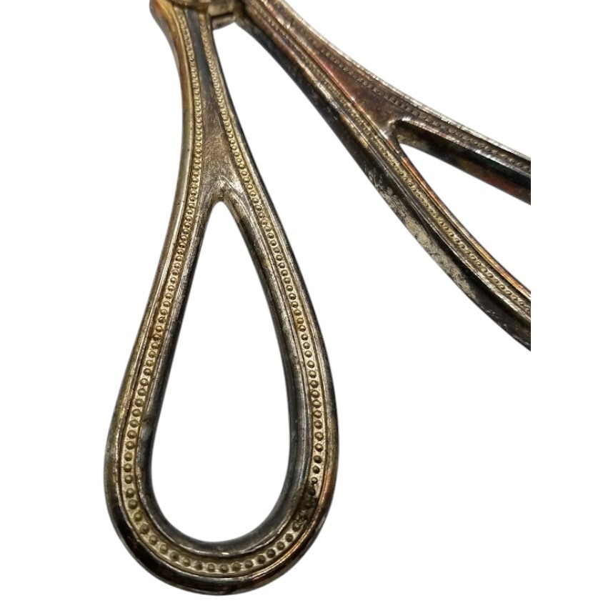 Vintage Ornate Godinger Silver Plated Salad Vegetable Tongs Serving Spoon Fork