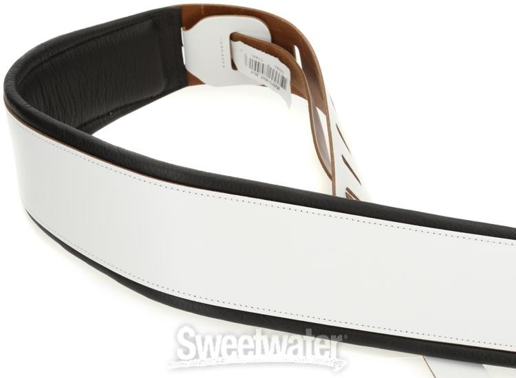 Levy's M26PD-WHT_BLK Top Grain Leather Guitar Strap - Panda