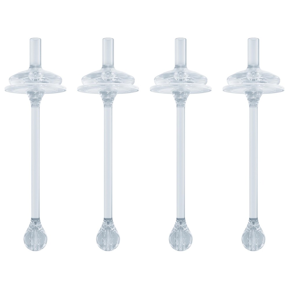 NUK Learner Cup Soft Silicone Replacement Straws, 4-Pack, 4 Pack, Clear