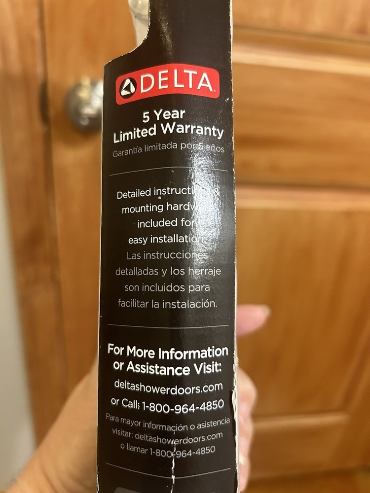 20” Delta Simplicity Handle with Knobs for Sliding Shower or Bathtub Door Chrome