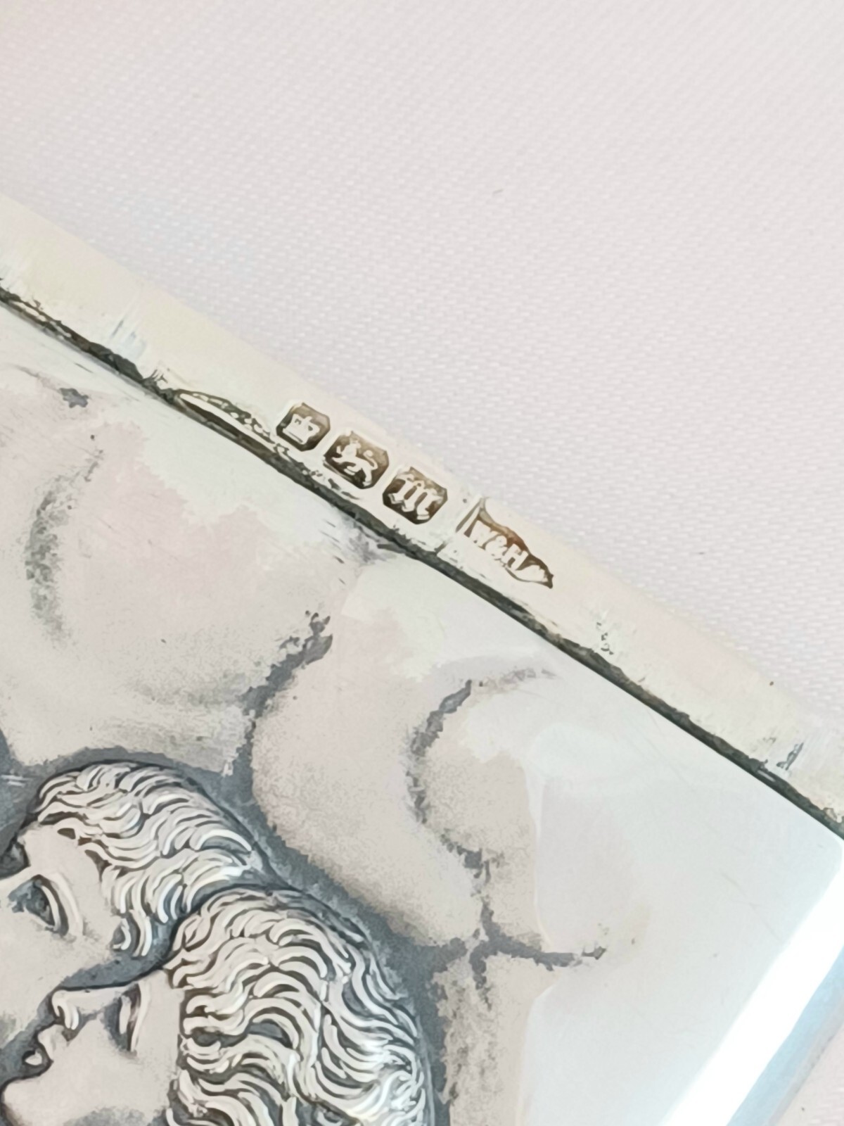 Vintage Figural Angel English Sterling Sheffield Walker & Hall 1904 Carol Case