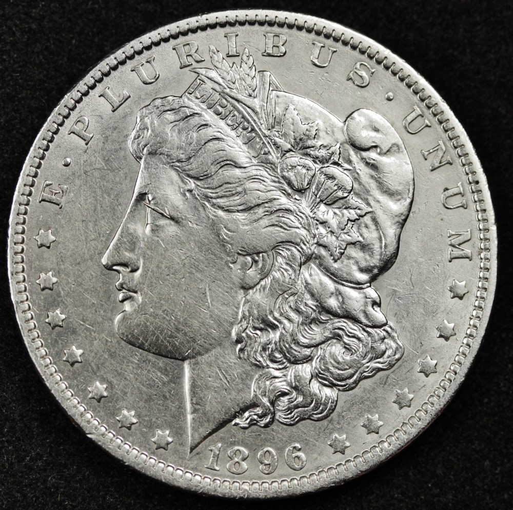 1896-o Morgan Silver Dollar.  A.U.  (Inventory B)