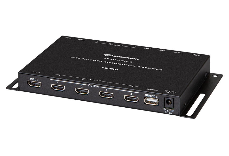 Crestron HD-DA4-4KZ-E 1:4 HDMI DA with 4K60 4:4:4 & HDR Support.