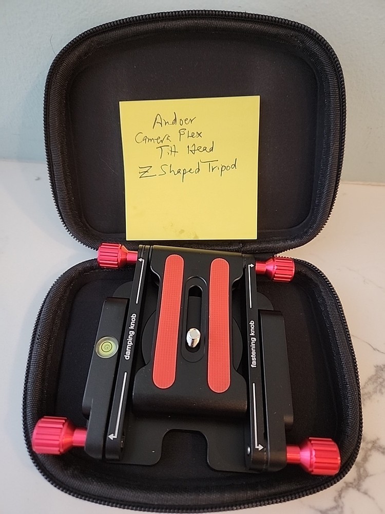 Andoer Flex Pan/Tilt Head Z Tripod Adjustable w/Bubble Level Camera Mount Case