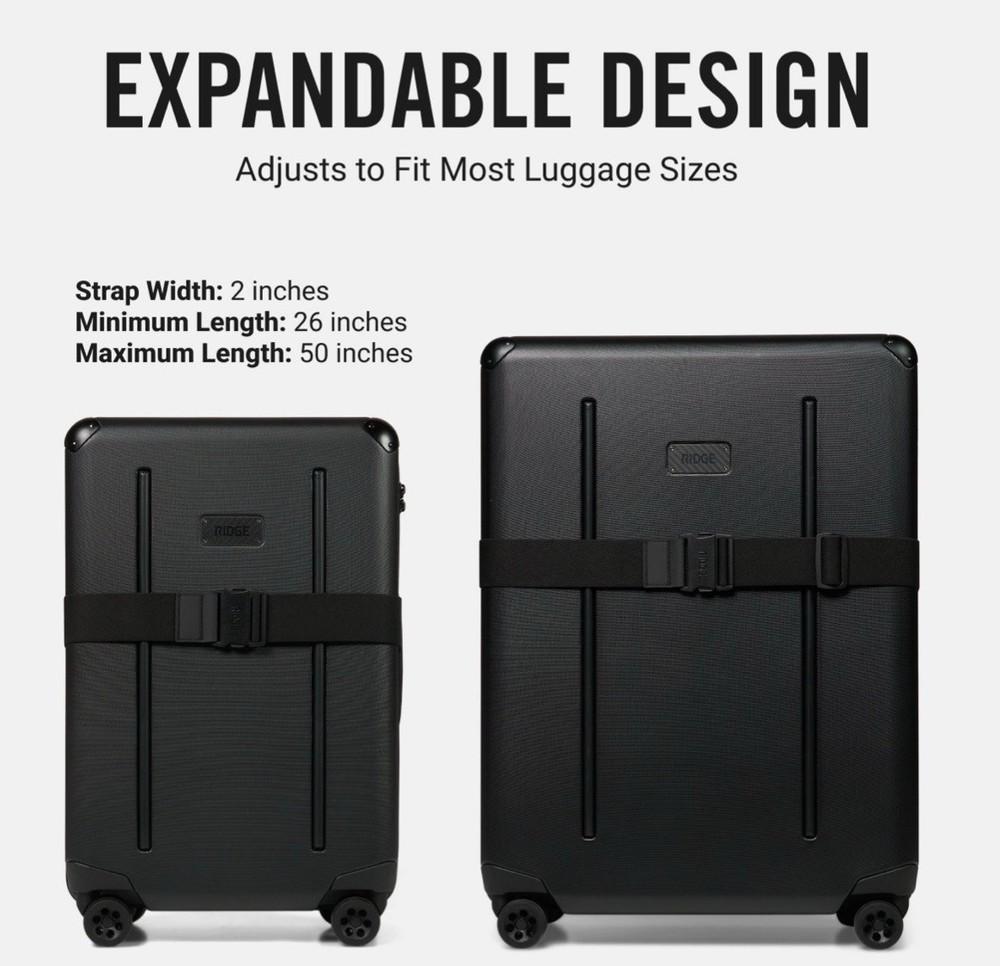 RIDGE Luggage Strap - BLACK - New