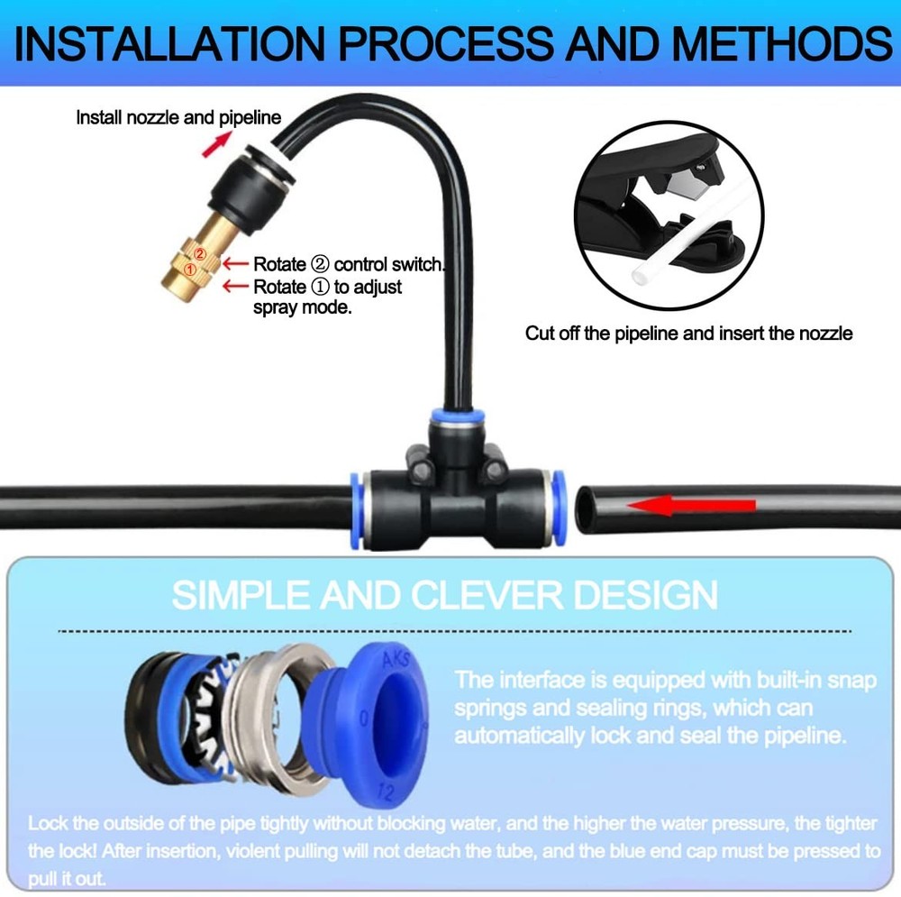 131FT Drip Irrigation Kits with Quick Connector,Automatic Irrigation System with