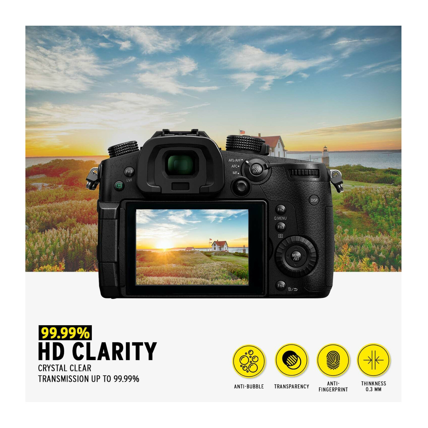 Koah LCD Ultra Armor Screen Protector for Panasonic Lumix DCGH5 and GH5S Camera