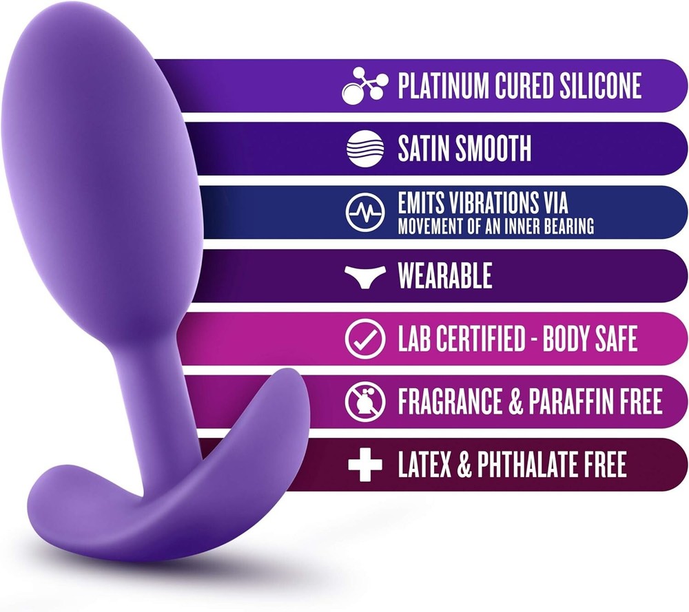 Eden 4'' Wearable Vibrating Slim Plug Medium Silicone Activated Butt Plug