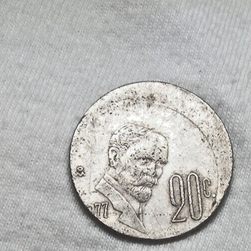 ERROR COIN 20 CENT  FRANCISCO MADERO 1977 FROM MEXICO.
