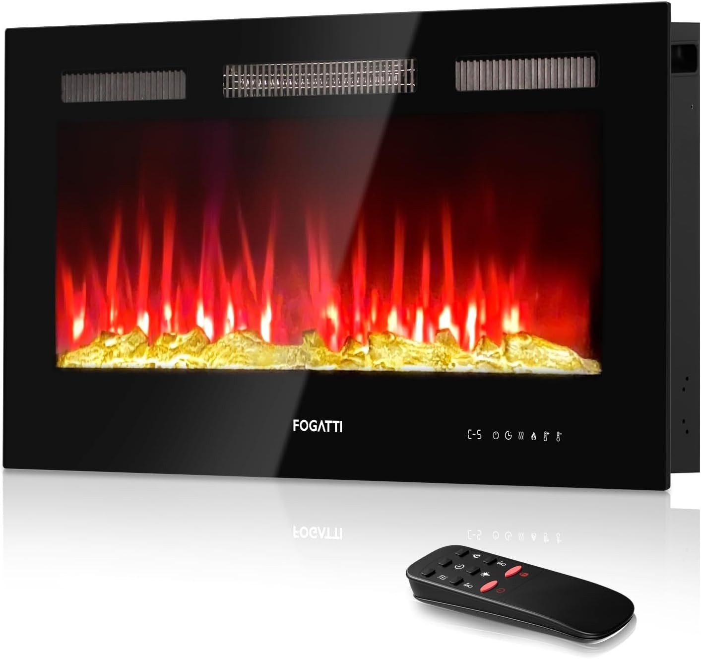 36" Electric Fireplace Heater RV 7 Colors- Wall Mount, Recessed, Insert TV Stand