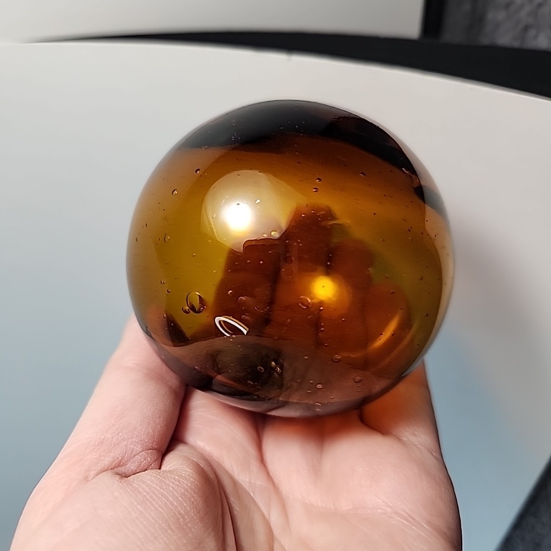 Vintage Japanese Fish Net Floats Hand Blown Glass Lot of 4