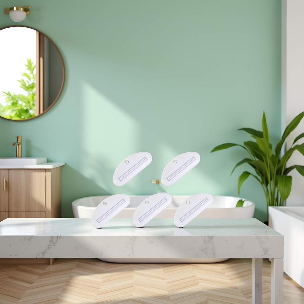 5Pcs White Toothpaste Squeezer,Plastic Toothpaste Tube Squeezer Dispenser,Toothp