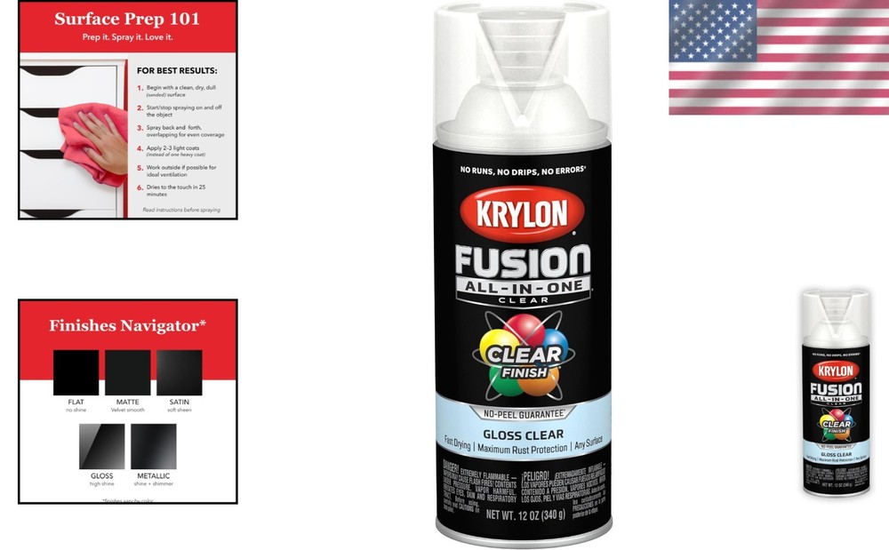 Fast-Drying 12 oz Clear Adhesive Spray Paint - Rust Resistant & Versatile