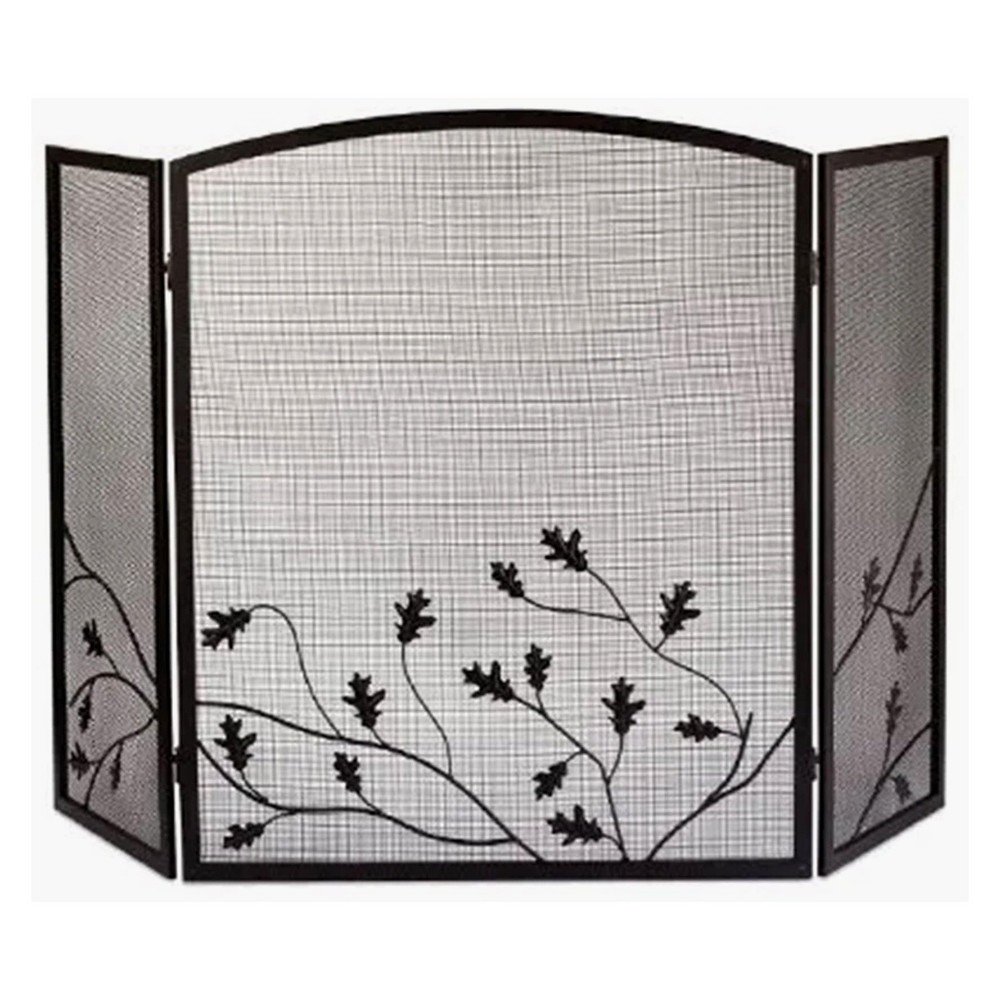 Panacea 3-Panel Oak Leaf Fireplace Screen Model 15914