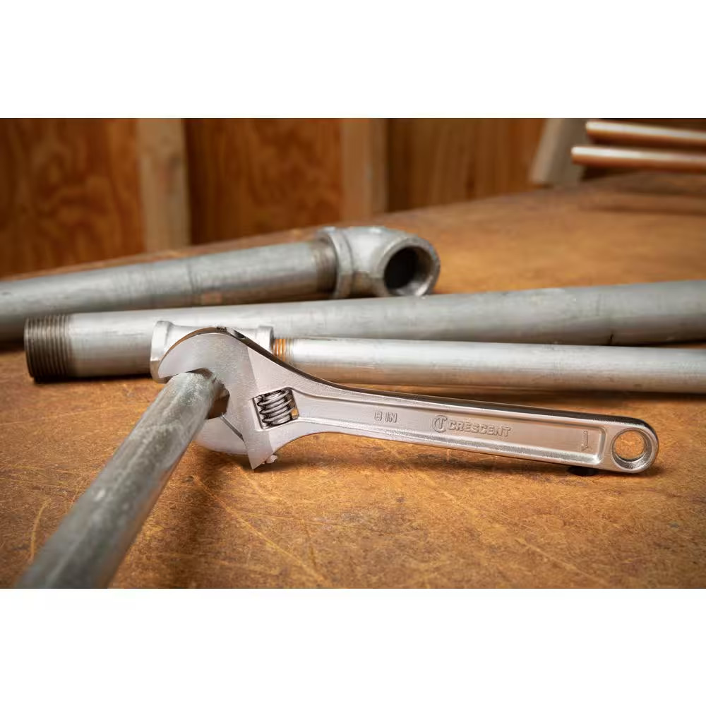 8 In. Chrome Adjustable Wrench