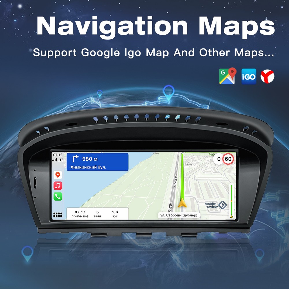 8.8" CarPlay Linux WIFI Touch Screen Android Radio For BMW E60 E61 E90 E91 CCC