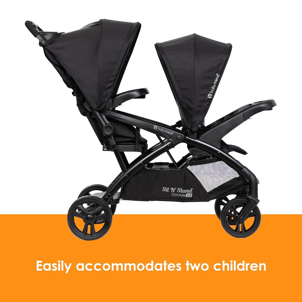 Sit N' Stand® Double 2.0 Stroller, Dash Black