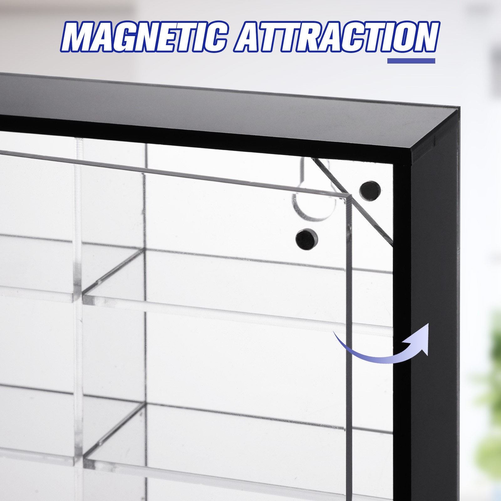 24-Slot 1/64 Scale Toy Car Display Case for Hot Wheels Matchbox w/ Magnetic Door