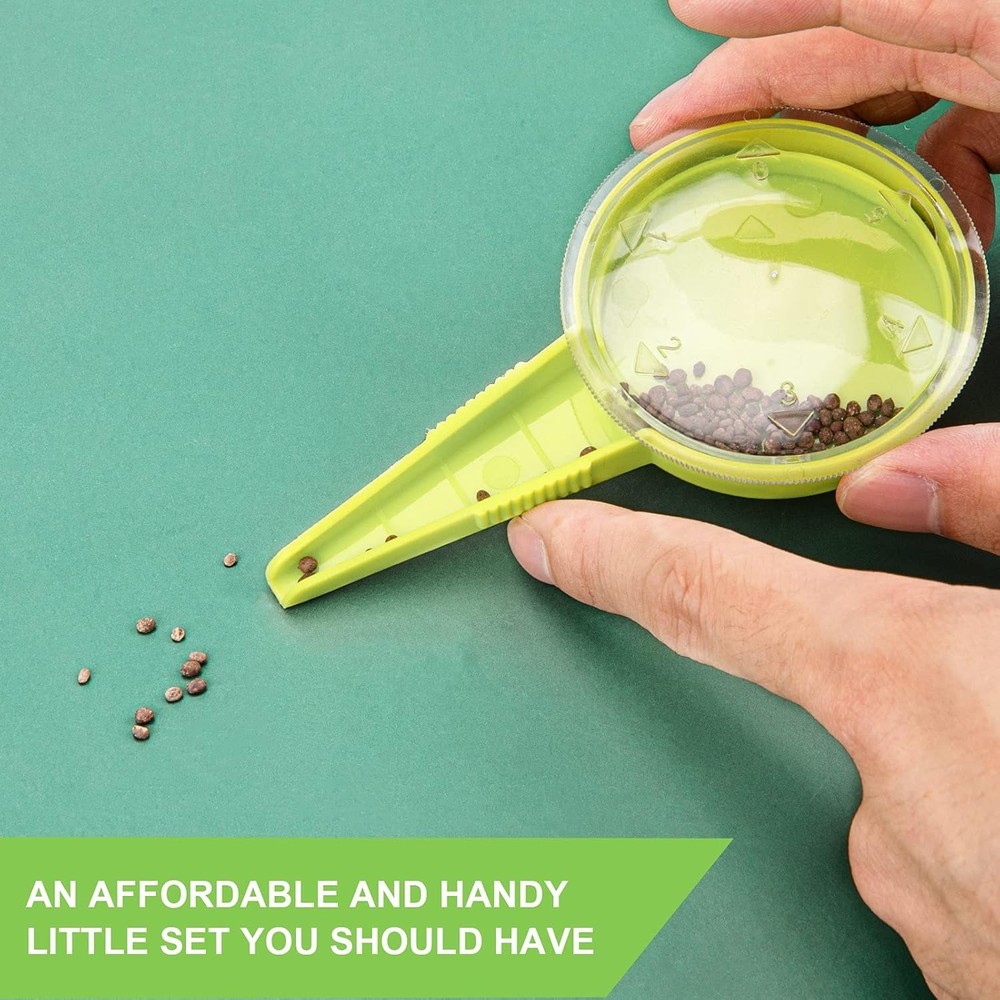 Light Green Sowing Seed Dispenser Tool Set with Adjustable Seed Size Control