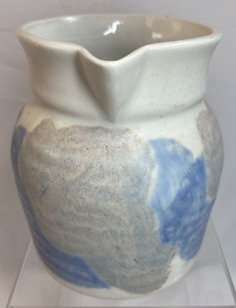 Lovely Ceramic Pottery Pitcher 32oz Marked KS