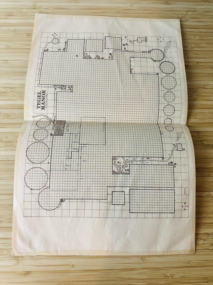 Tegel Manor Guidelines Booklet Set Two Map Sheets, Judges Guild, 1977
