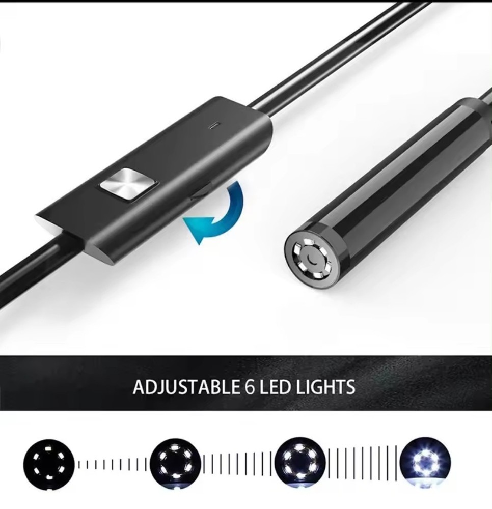 Endoscope Camera USB TypeC 7mm 1M Large Waterproof 3 In 1 Android PC For Workshop