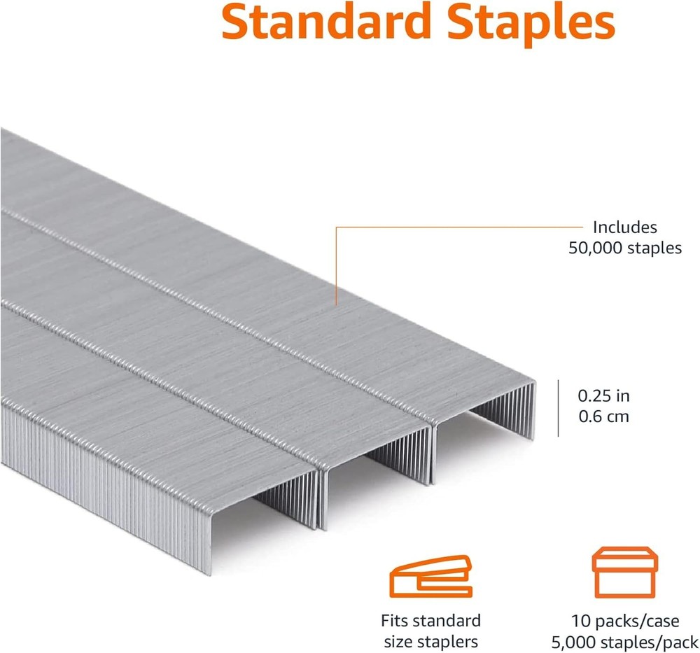 Standard Stapler Staples 1/4" Silver